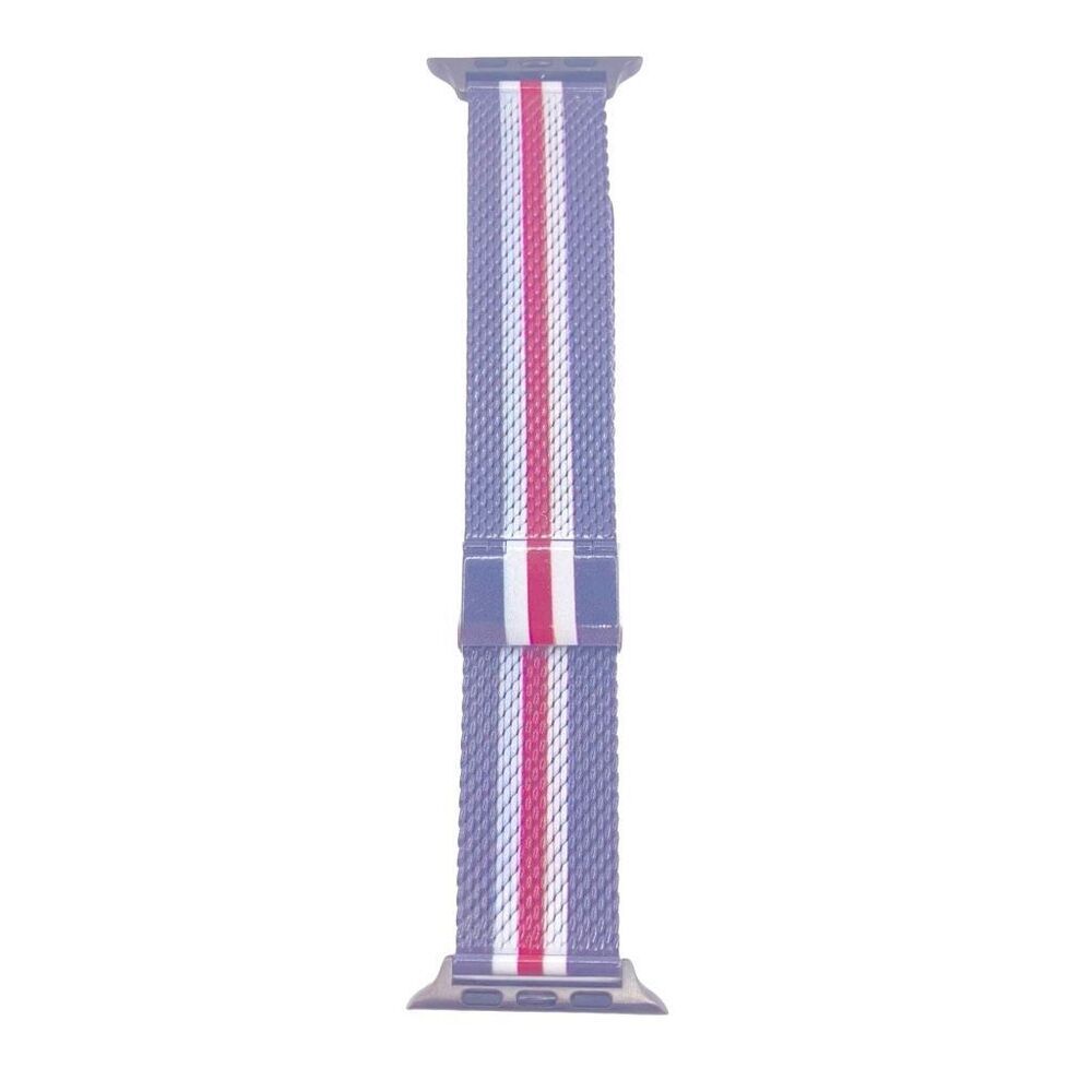 Red white blue metal mesh watch replacement band 42/44mm